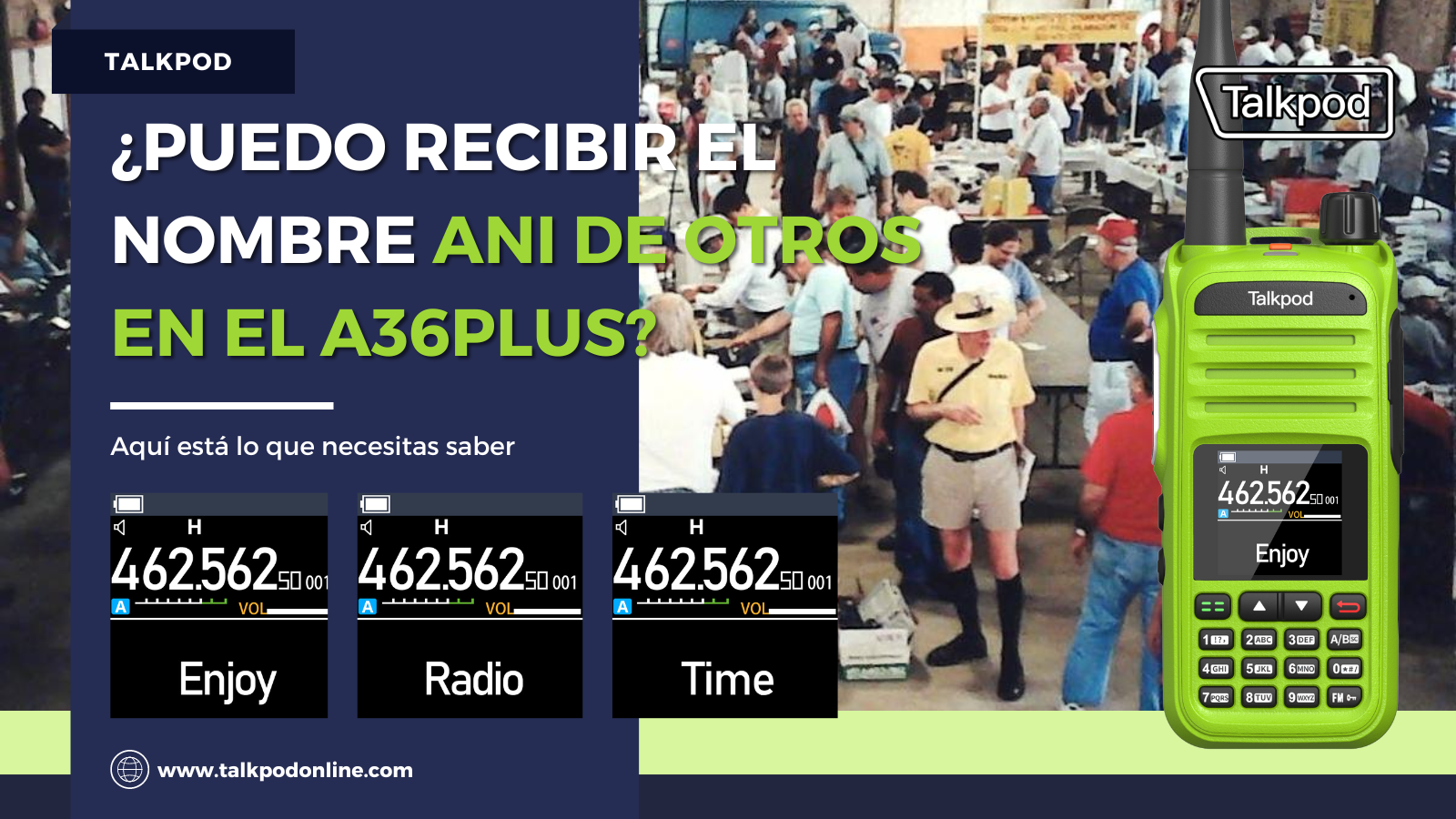 ¿Puedo recibir el ANI de otros en el A36plus (Versión de 5W)?