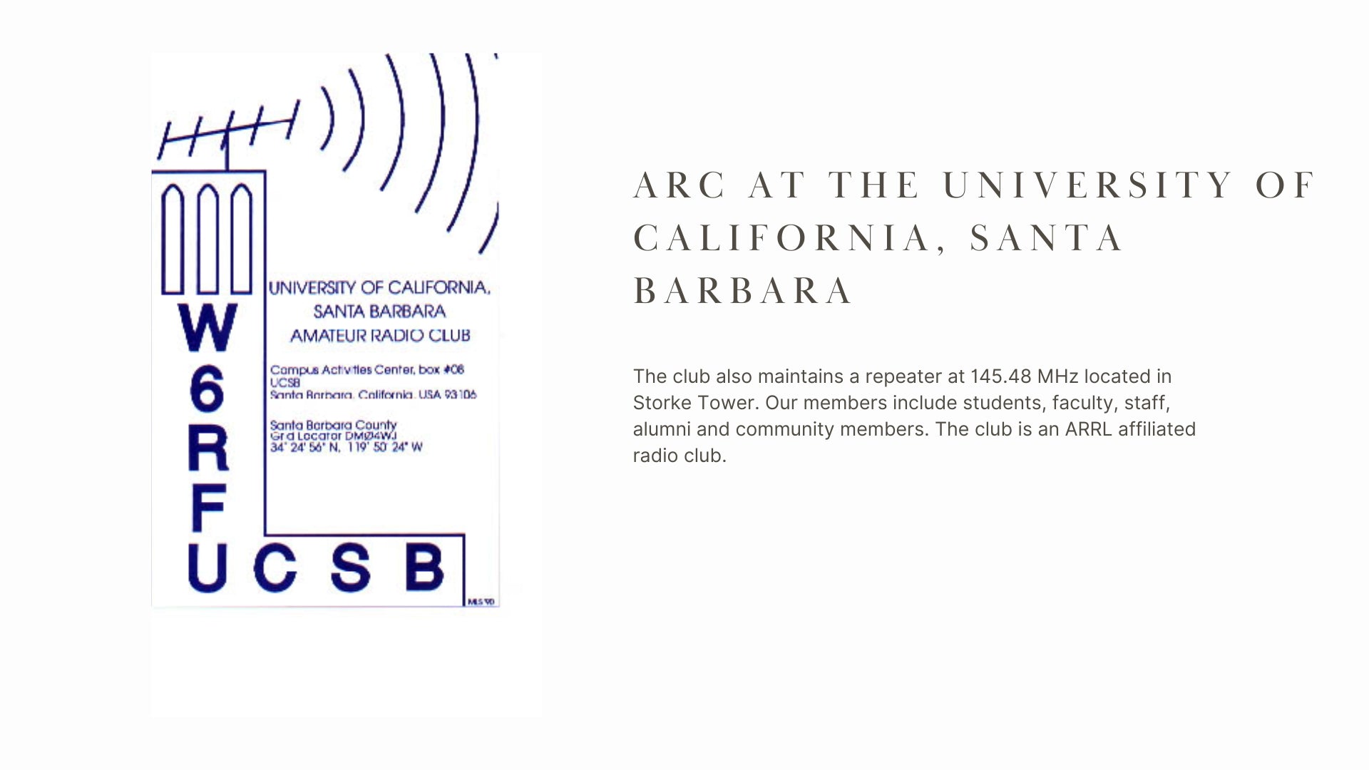 ARC at the University of California, Santa Barbara: Fostering Amateur Radio Excellence
