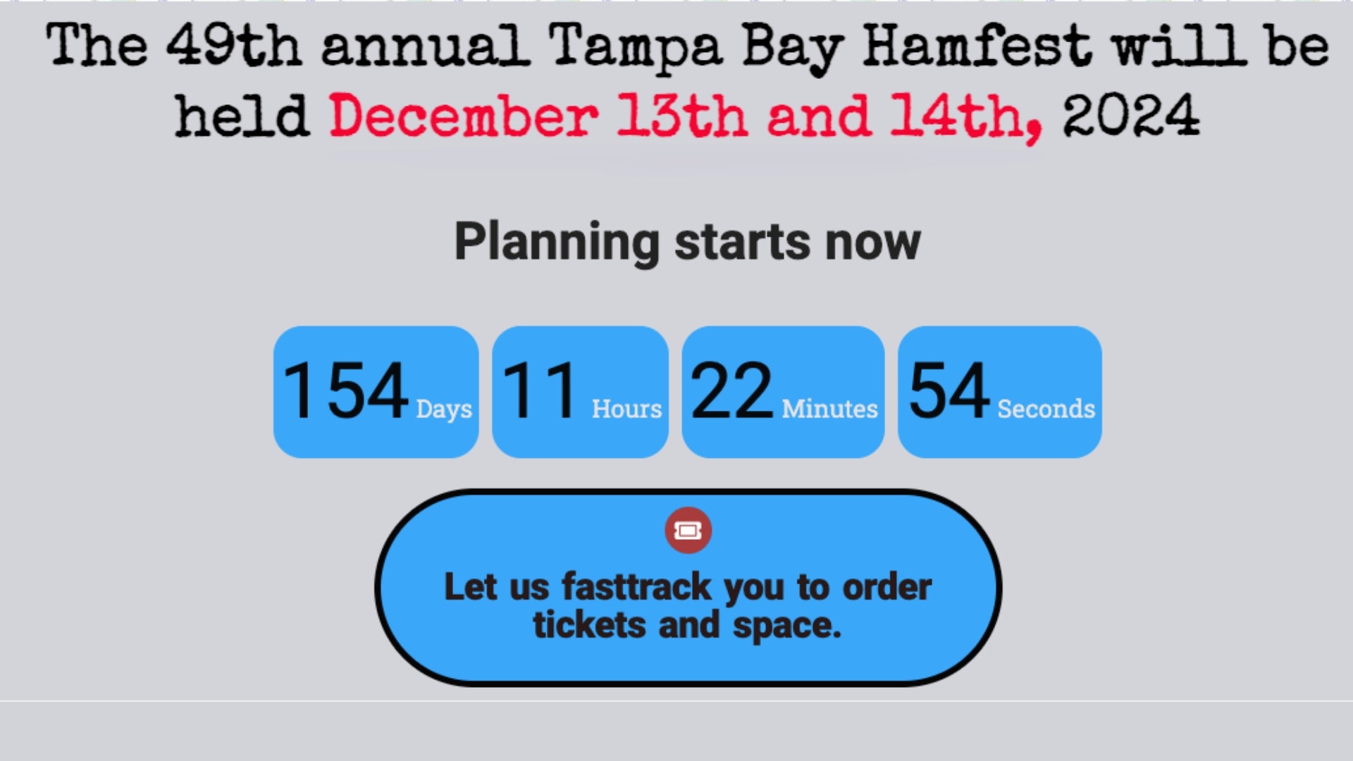 Tampa Bay Hamfest, ARRL West Central Florida Section Convention