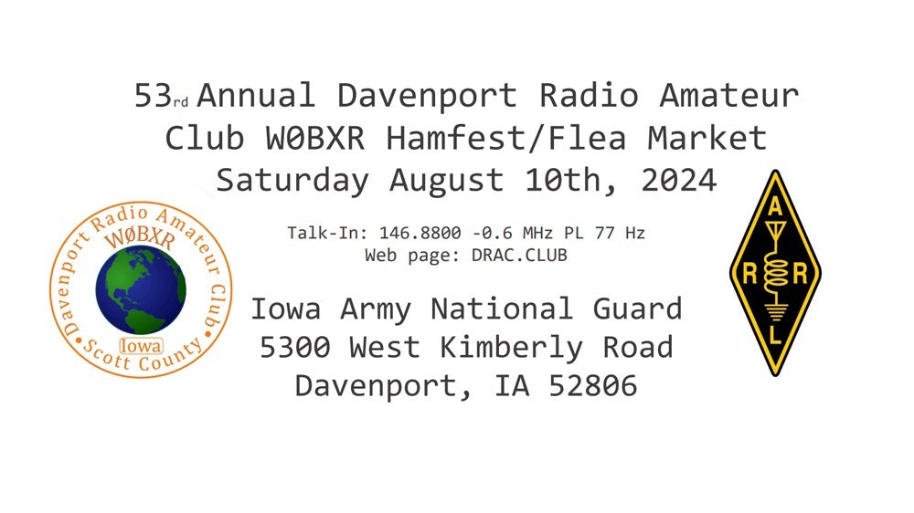 53rd Annual Davenport Radio Amateur Club W0BXR Hamfest 2024