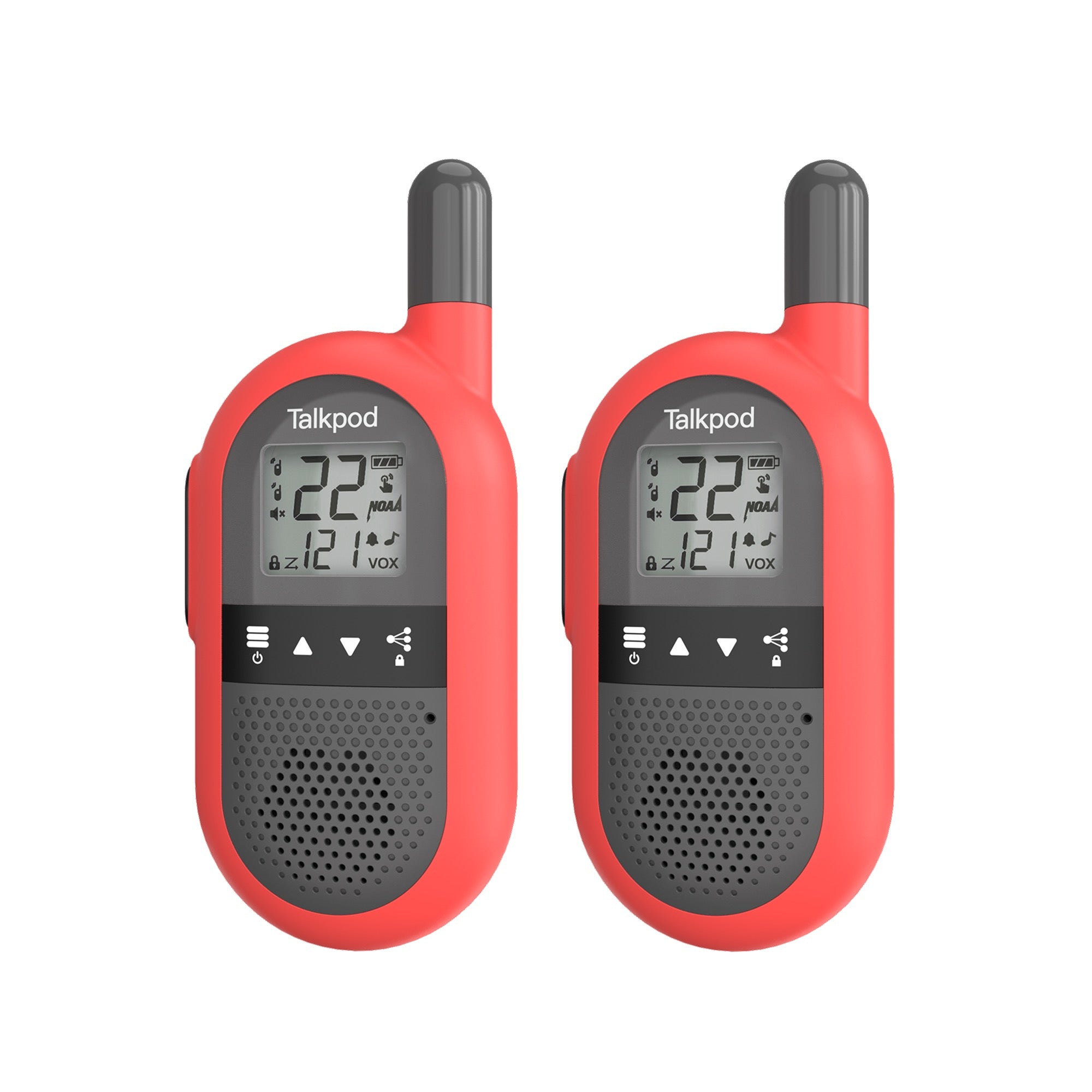 Talkpod F40 FRS Walkie Talkies (Dual Pack) Blue/Red/Green/Yellow and Black