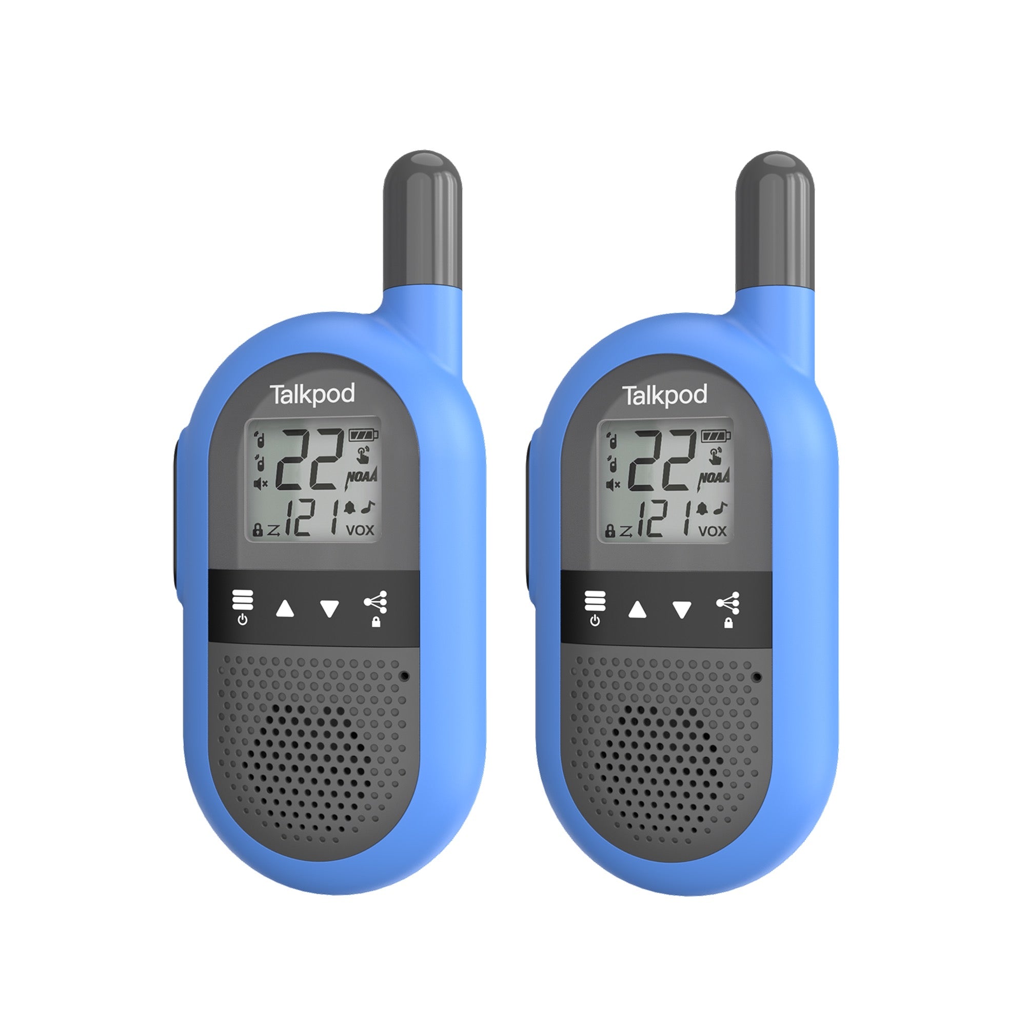 Talkpod F40 FRS Walkie Talkies (Dual Pack) Blue/Red/Green/Yellow and Black