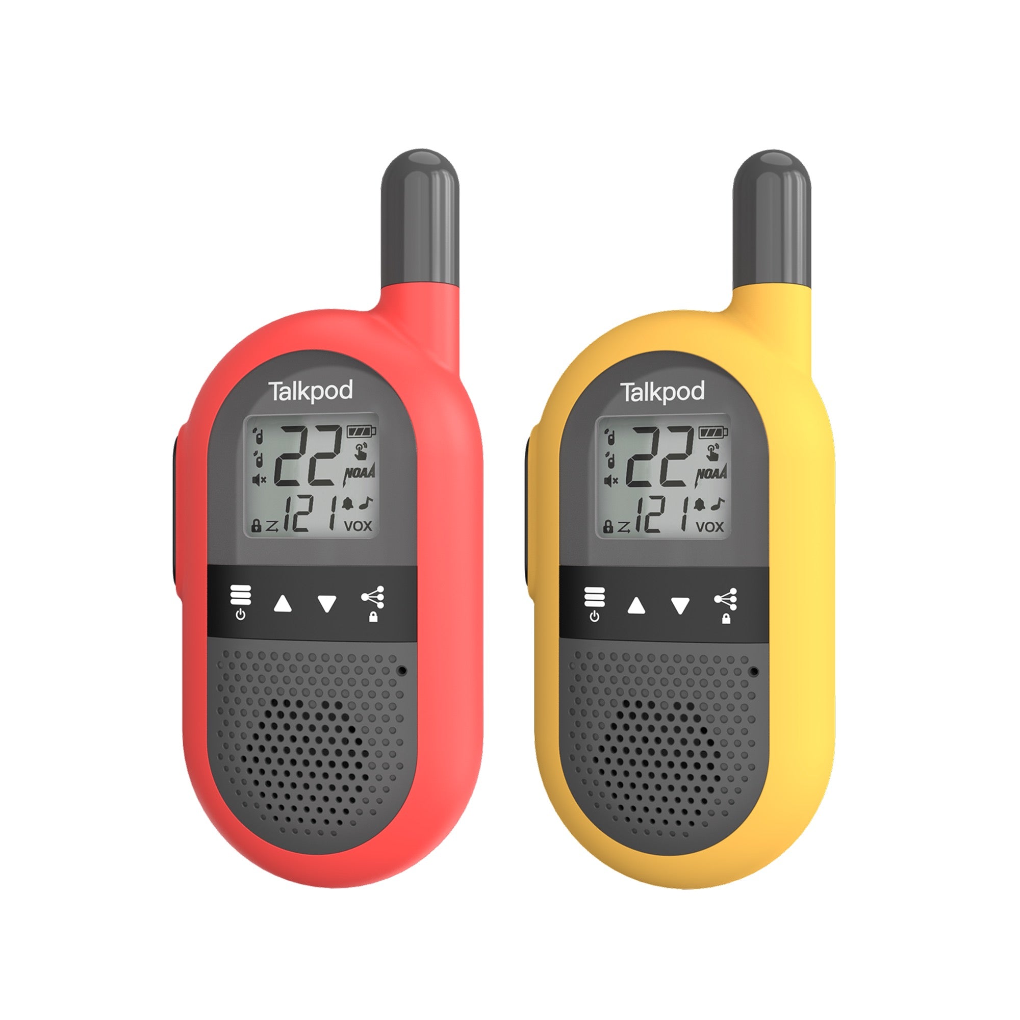 Talkpod F40 FRS Walkie Talkies (Dual Pack) Blue/Red/Green/Yellow and Black