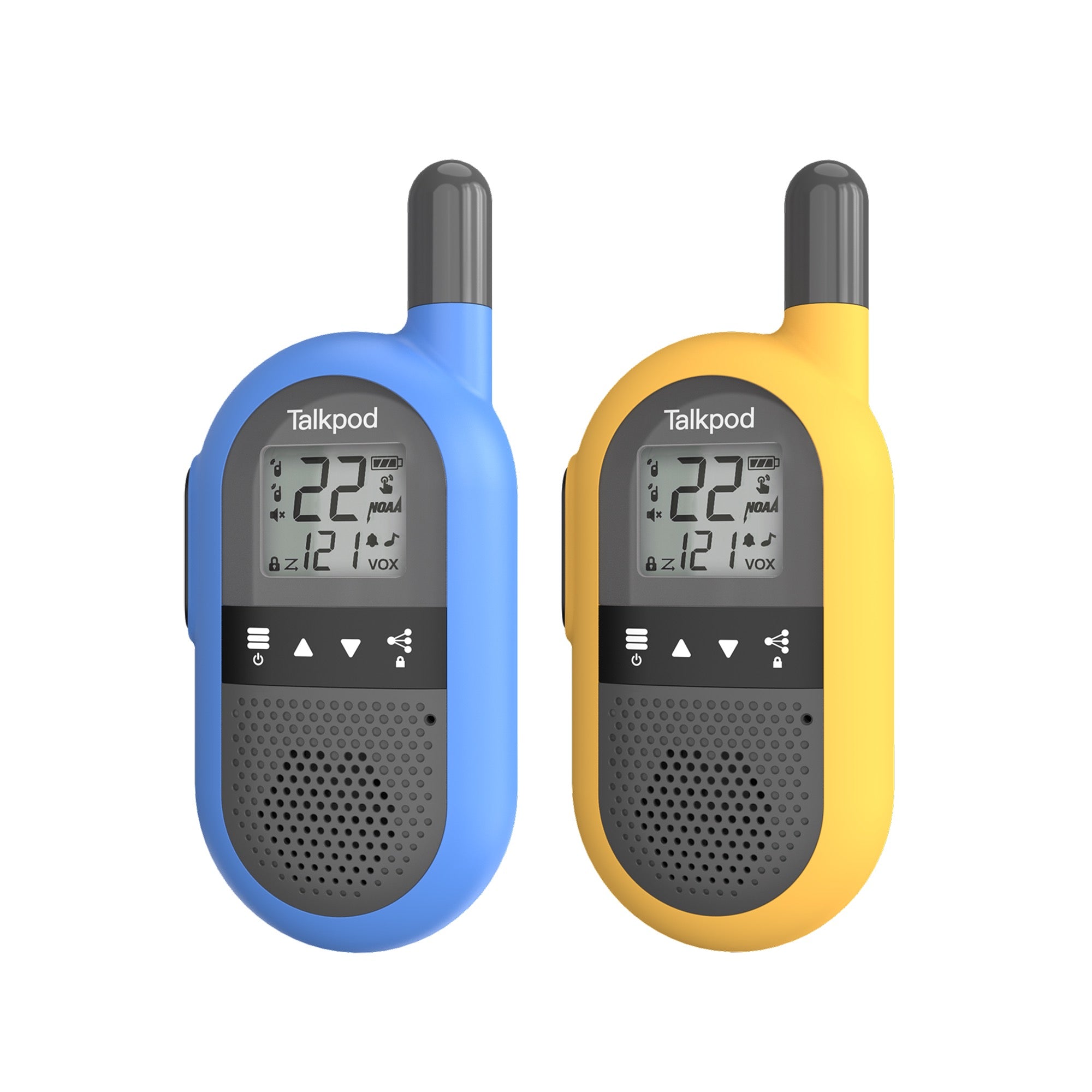Talkpod F40 FRS Walkie Talkies (Dual Pack) Blue/Red/Green/Yellow and Black