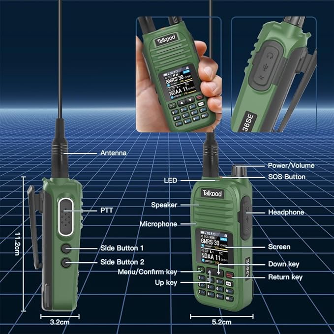 Talkpod® A36SE UHF/VHF Dual-Band Portable Transceiver - 256 Channel, 5W Output