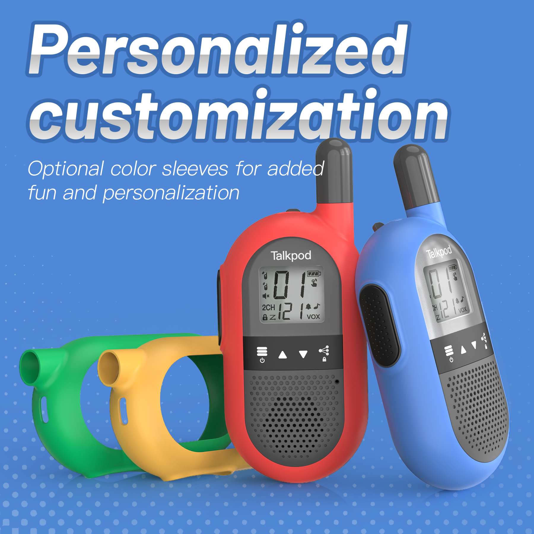 Talkpod F40 PMR446 Walkie-talkies Dual Pack (Blue/Red/Green/Yellow and Black)