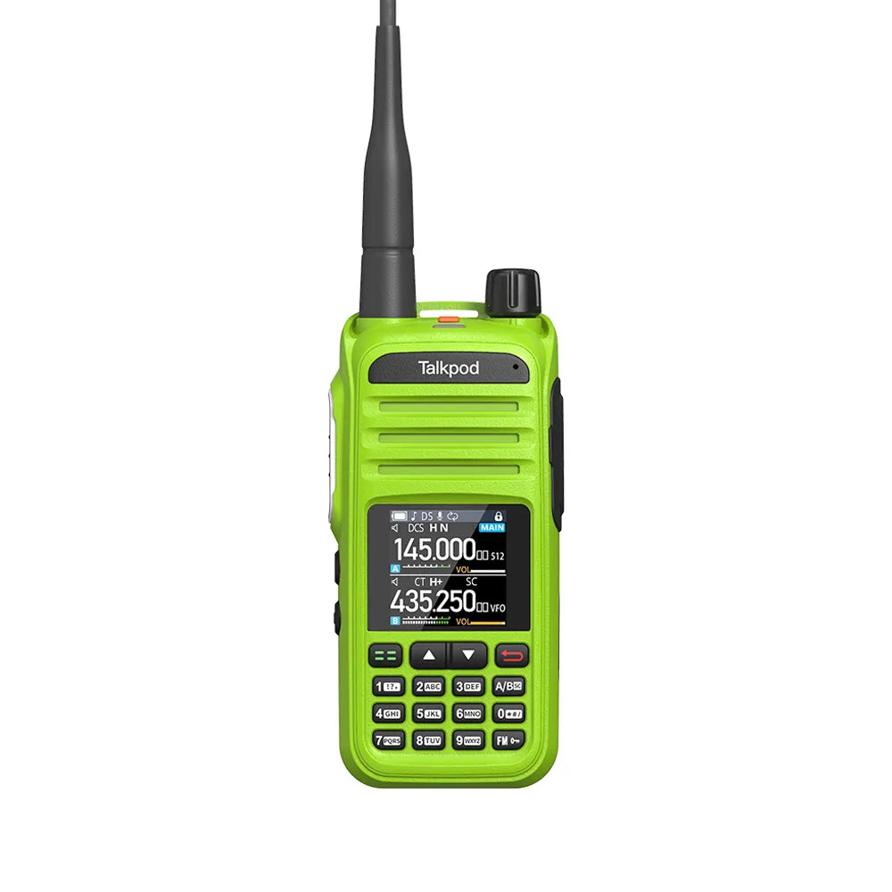 Talkpod® A36plus MAX 144/430MHz UHF/VHF HAM Handheld Transceiver - 999 Channel, 8W Output, 3200mAh Li-Ion Battery, 7-Band Receive with AM AIR VHF UHF Multi-Function Dual Bander