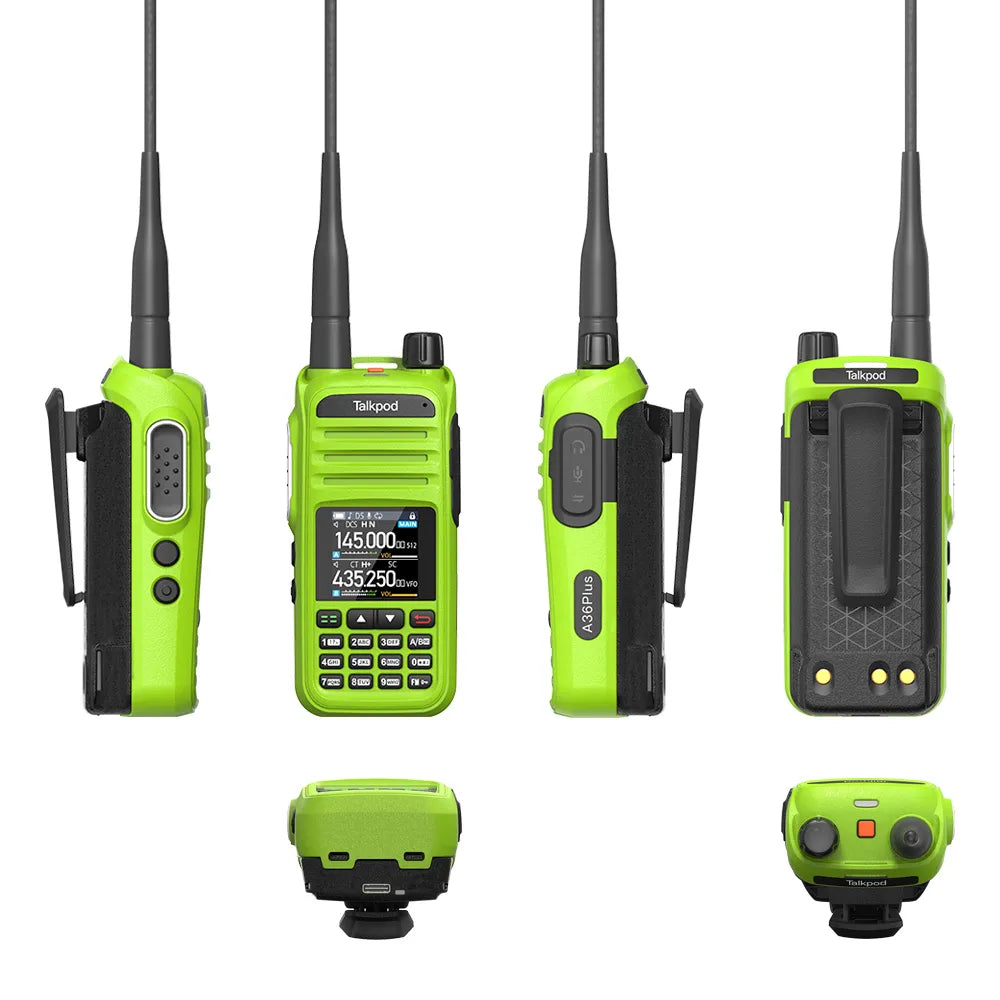 Talkpod® A36plus MAX 144/430MHz UHF/VHF HAM Handheld Transceiver - 999 Channel, 8W Output, 3200mAh Li-Ion Battery, 7-Band Receive with AM AIR VHF UHF Multi-Function Dual Bander