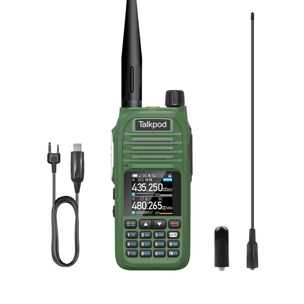 Talkpod® A36SE UHF/VHF Airband FM/AM Broadcast Portable Receiver with NA-771 Dual Band 14-Inch Whip Amateur Antenna & NA-805 Short Antenna