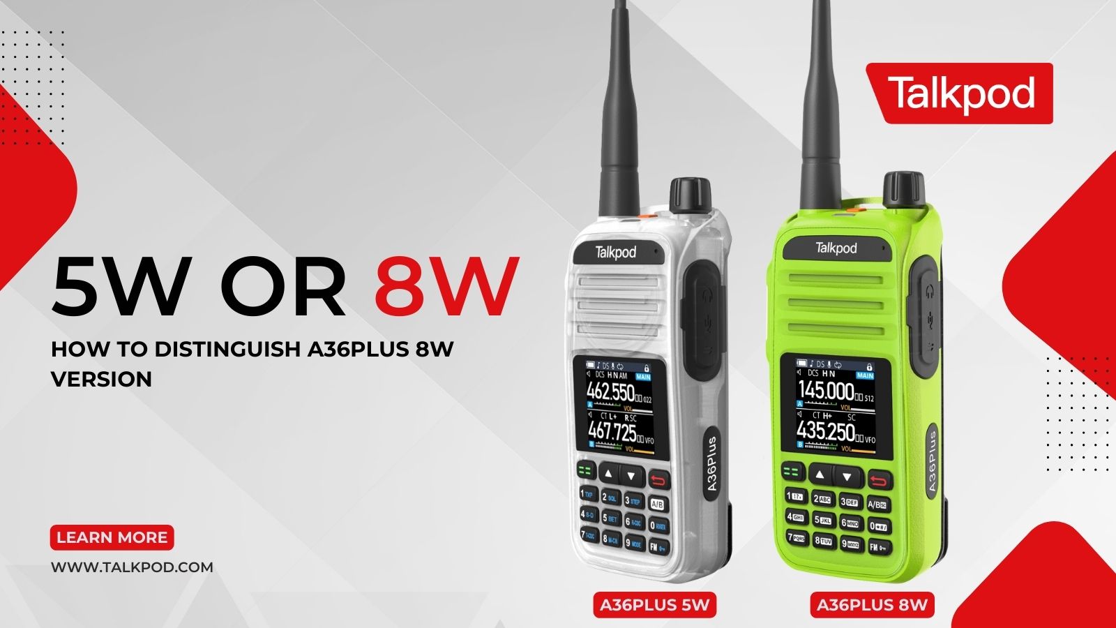Exploring the Differences: A36Plus 8W vs. A36Plus 5W Radios