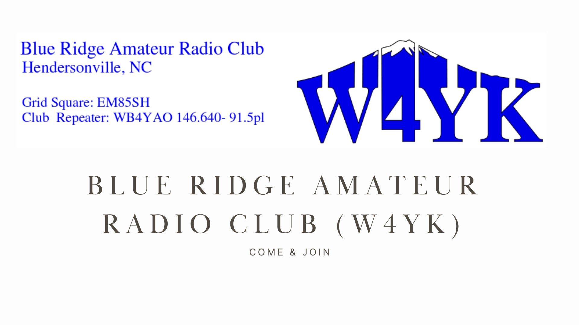 Blue Ridge Amateur Radio Club (W4YK)