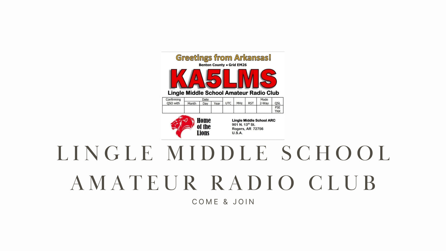 KA5LMS Lingle Middle School Amateur Radio Club: Nurturing Young Communicators