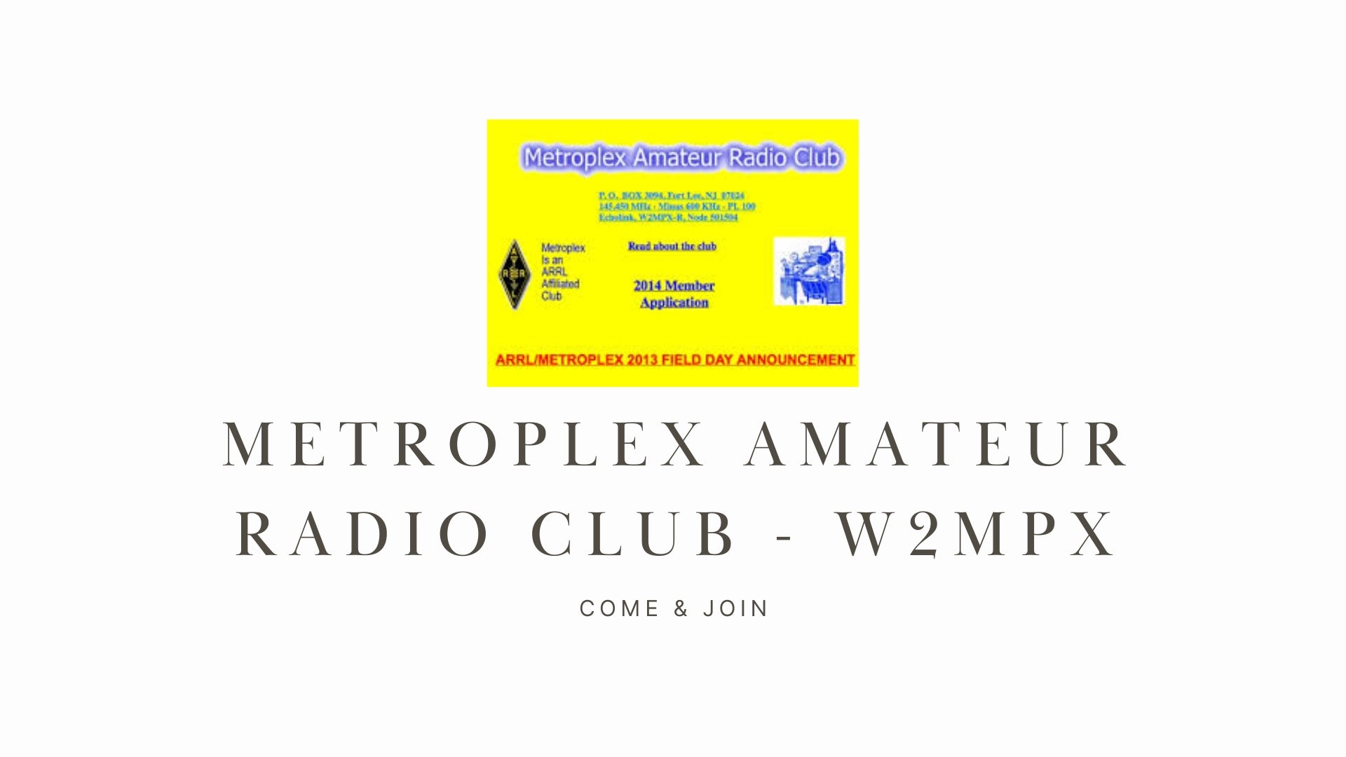 Metroplex Amateur Radio Club - W2MPX