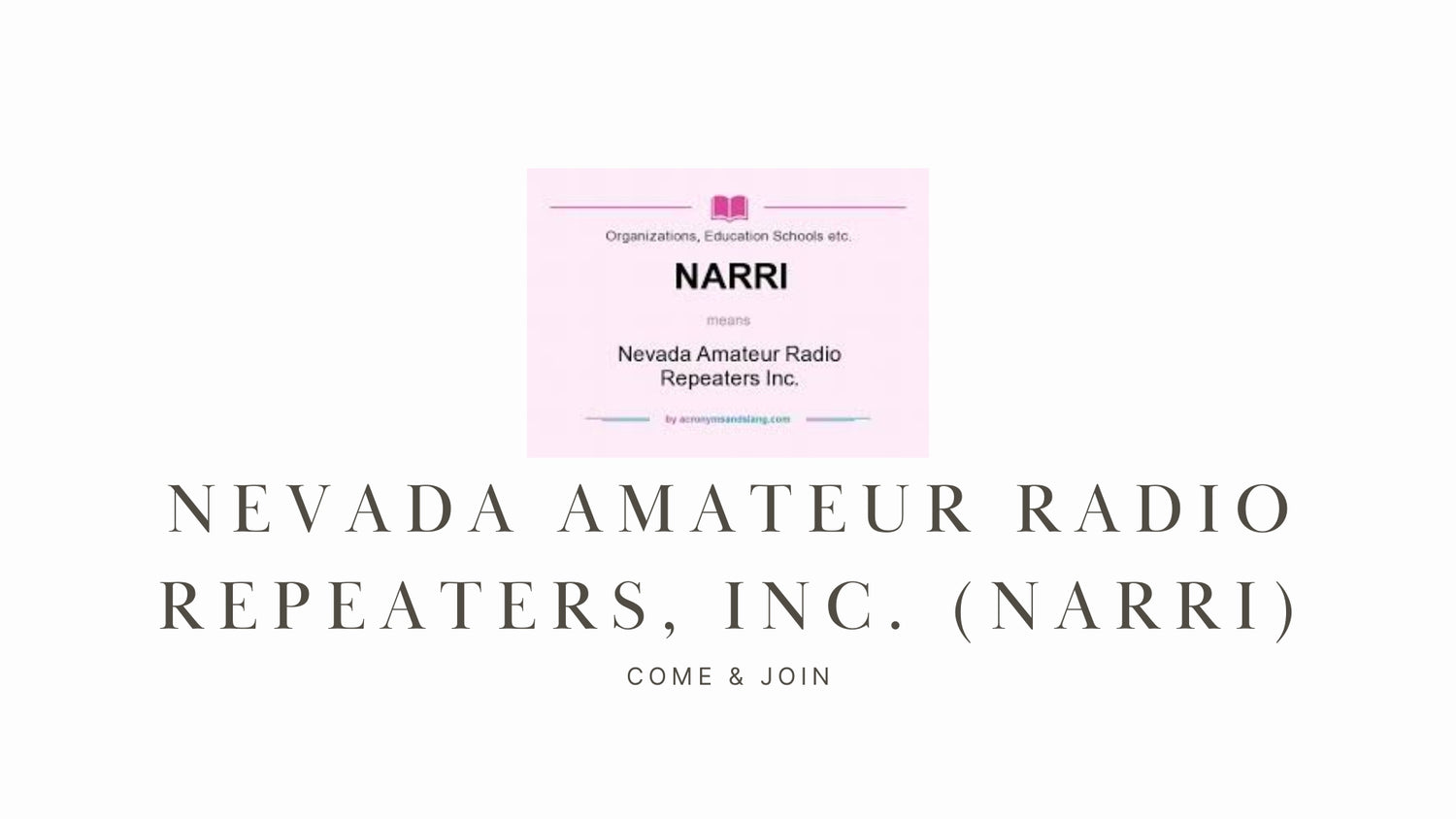 Nevada Amateur Radio Repeaters, Inc. (NARRI)