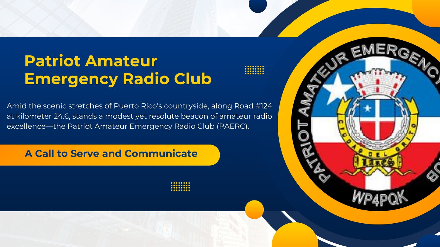 Patriot Amateur Emergency Radio Club: A Call to Serve and Communicate