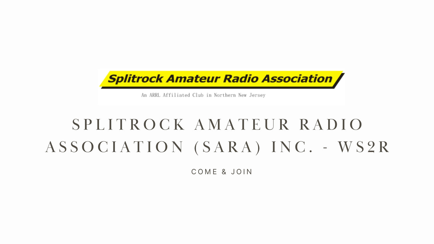Splitrock Amateur Radio Association (SARA) Inc. - WS2R