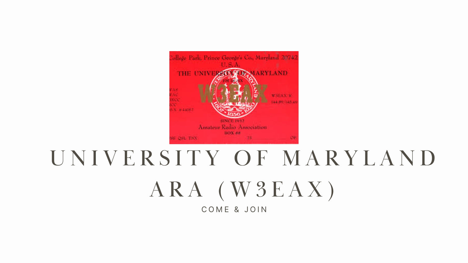 University of Maryland ARA (W3EAX): A Ham Radio Club in Transition