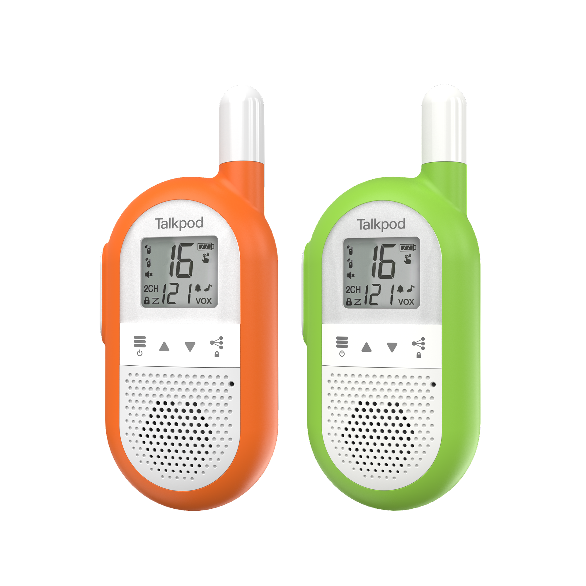 Talkpod F40 PMR446 Walkie-talkies Dual Pack (Bright Blue/Green/Orange and White)