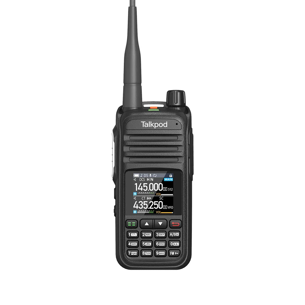 Talkpod® A36plus MAX 144/430MHz UHF/VHF HAM Handheld Transceiver - 999 Channel, 8W Output, 3200mAh Li-Ion Battery, 7-Band Receive with AM AIR VHF UHF Multi-Function Dual Bander