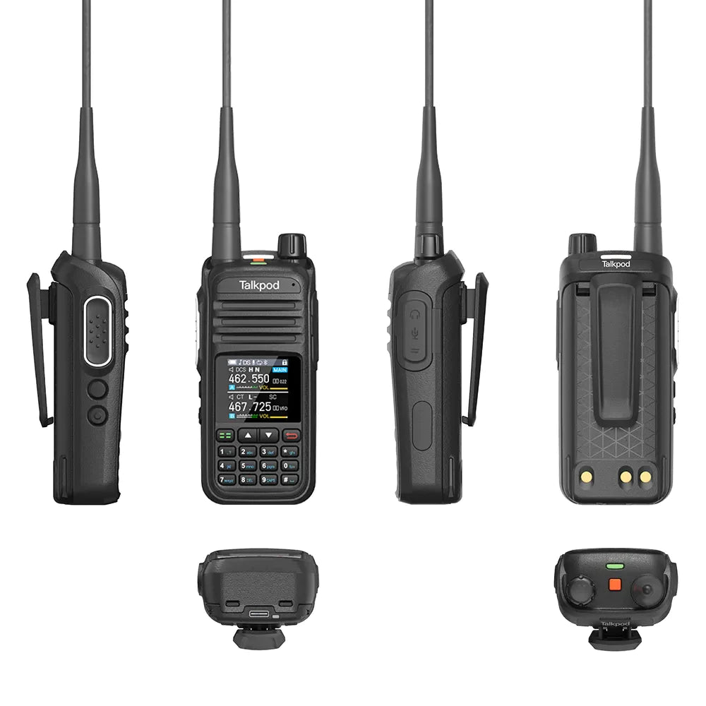 Talkpod® A36Plus (Black) GMRS Amateur Ham Two-Way Radio 512 Channel, 5W, 7-Band Receive with AM AIR VHF UHF
