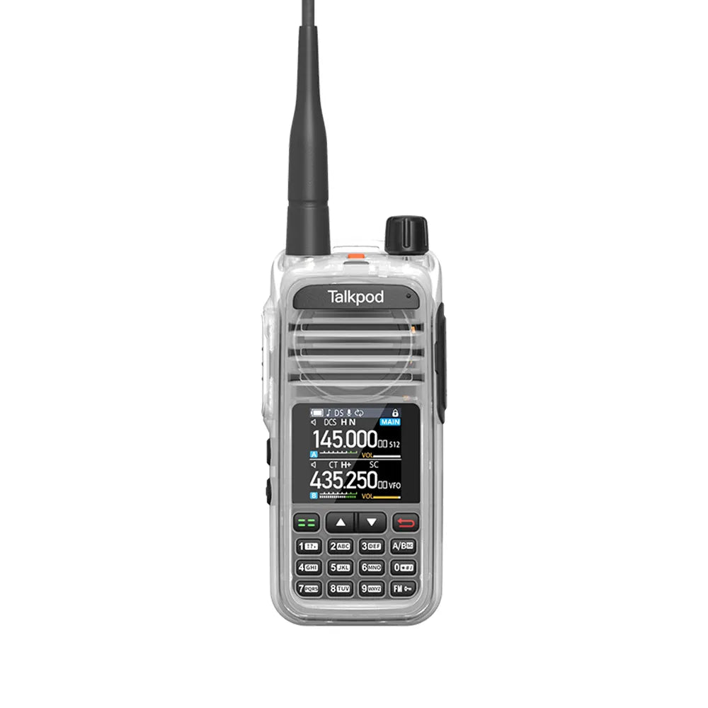 Talkpod® A36plus MAX 144/430MHz UHF/VHF HAM Handheld Transceiver - 999 Channel, 8W Output, 3200mAh Li-Ion Battery, 7-Band Receive with AM AIR VHF UHF Multi-Function Dual Bander
