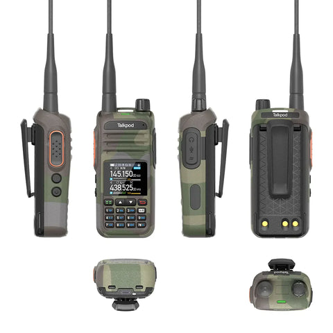 Talkpod® A36Plus (Crystal) Amateur Ham Two-Way Radio 512 Channel, 5W, 7-Band Receive with AM AIR VHF UHF