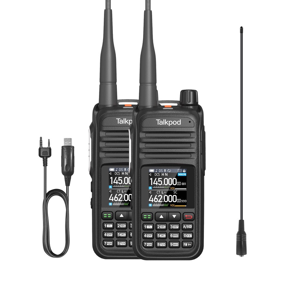 Talkpod® A36plus MAX (Twin Pack) VHF/UHF Dual Band FM Transceiver, Rugged, Compact Dual Bander with Simple Operation and Great Performance