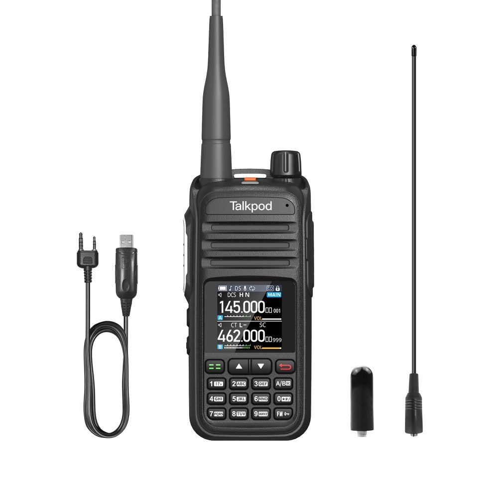 Talkpod® A36plus MAX 2M/70CM Amateur Radio with NA-771 Dual Band 14-Inch Whip Amateur Antenna & NA-805 Short Antenna