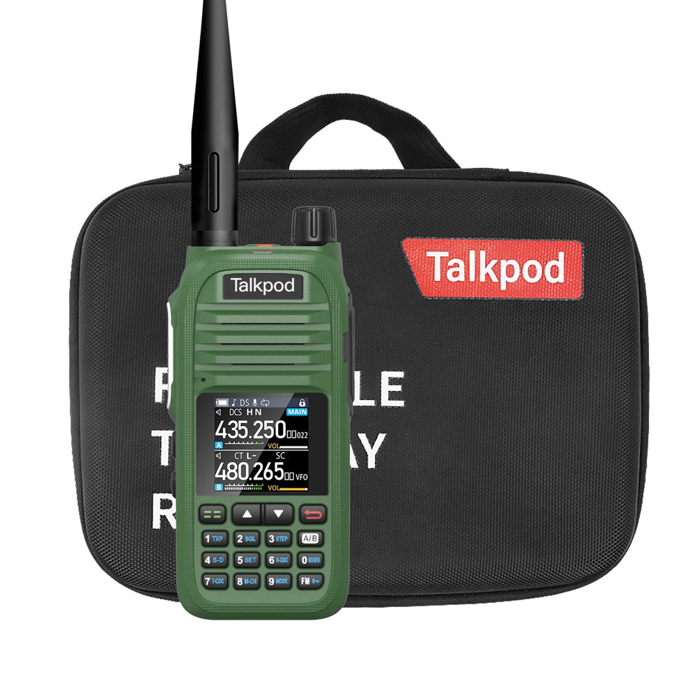 Talkpod® A36SE UHF/VHF Airband FM/AM Broadcast Portable Receiver with Eva Storage Holder - Suitcase Multifunction Handheld Travel