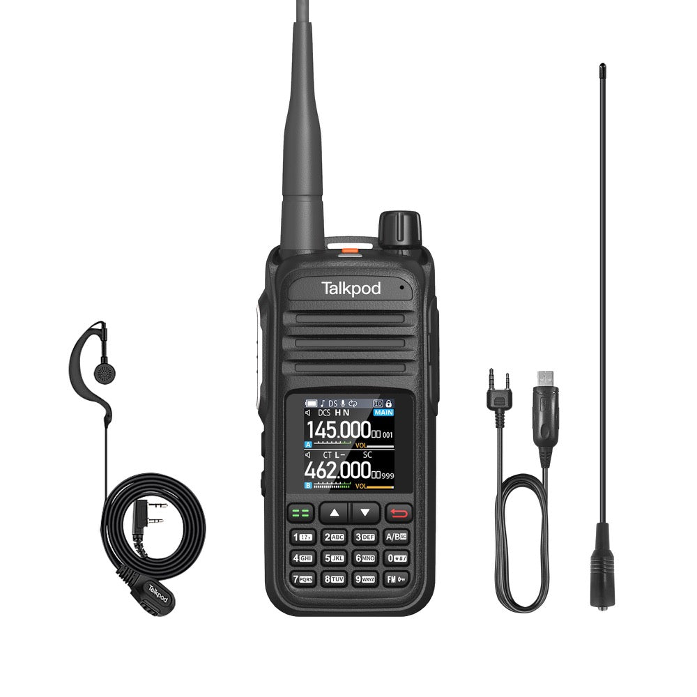 Talkpod® A36plus MAX 144/430MHz Dual Band Transceiver includes NA-771 Antenna and Earpiece