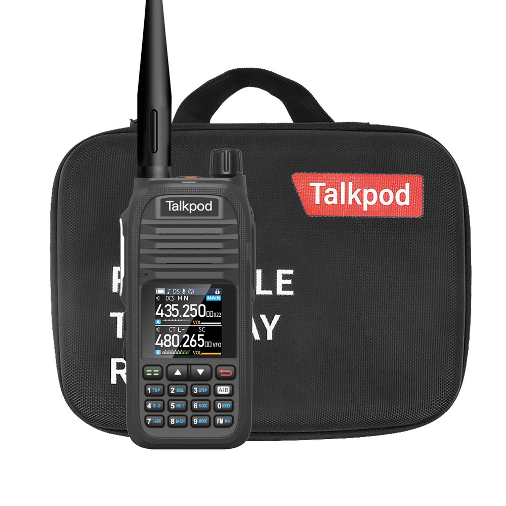 Talkpod® A36SE UHF/VHF Airband FM/AM Broadcast Portable Receiver with Eva Storage Holder - Suitcase Multifunction Handheld Travel