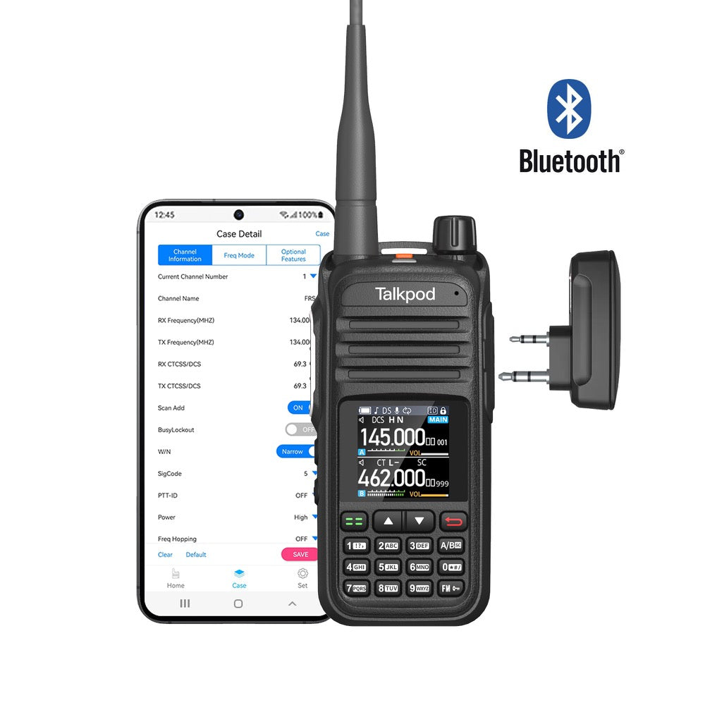 Talkpod® A36plus MAX 144/430MHz Dual Band Transceiver with a Bluetooth Programming Kits work with iOS Android Smartphone